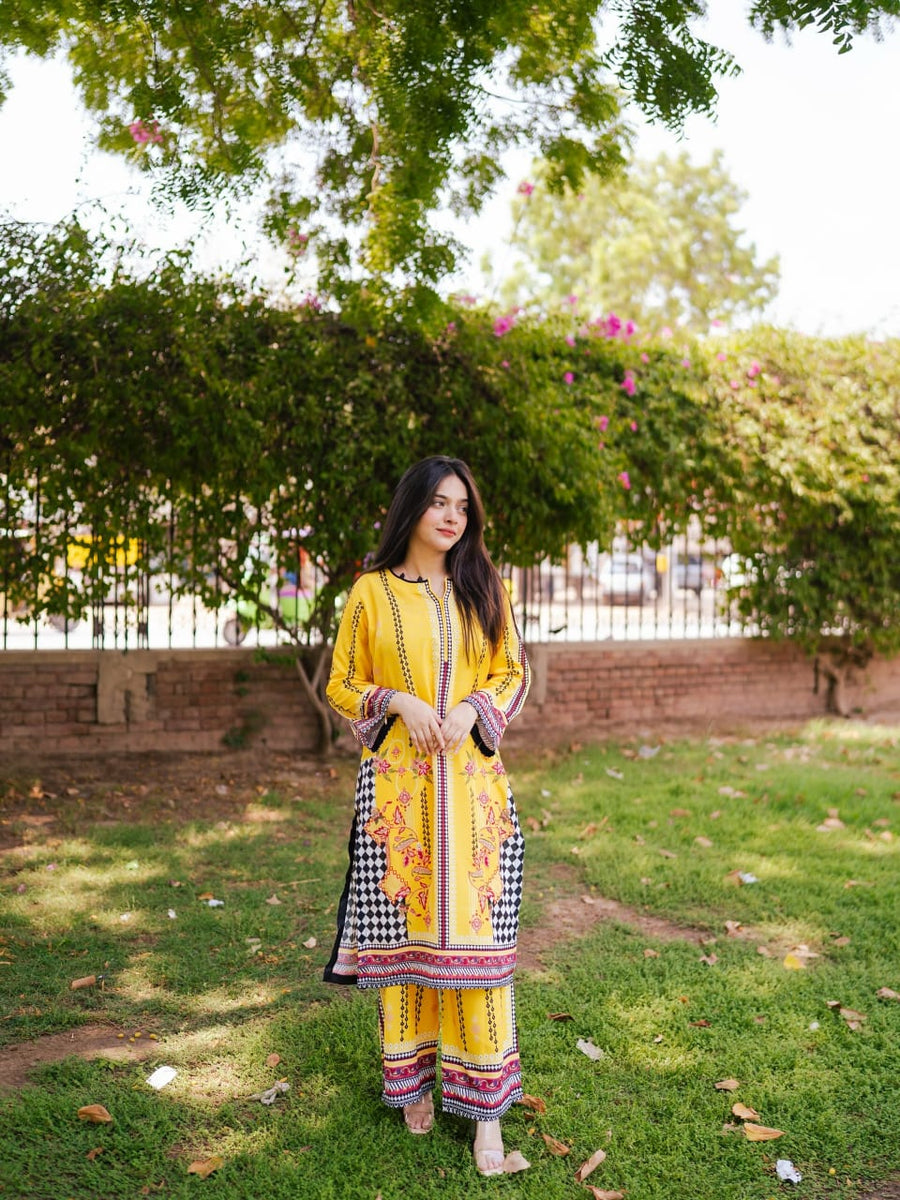 Digital Printed 2pc Co-Ord Set (Pret) - 115