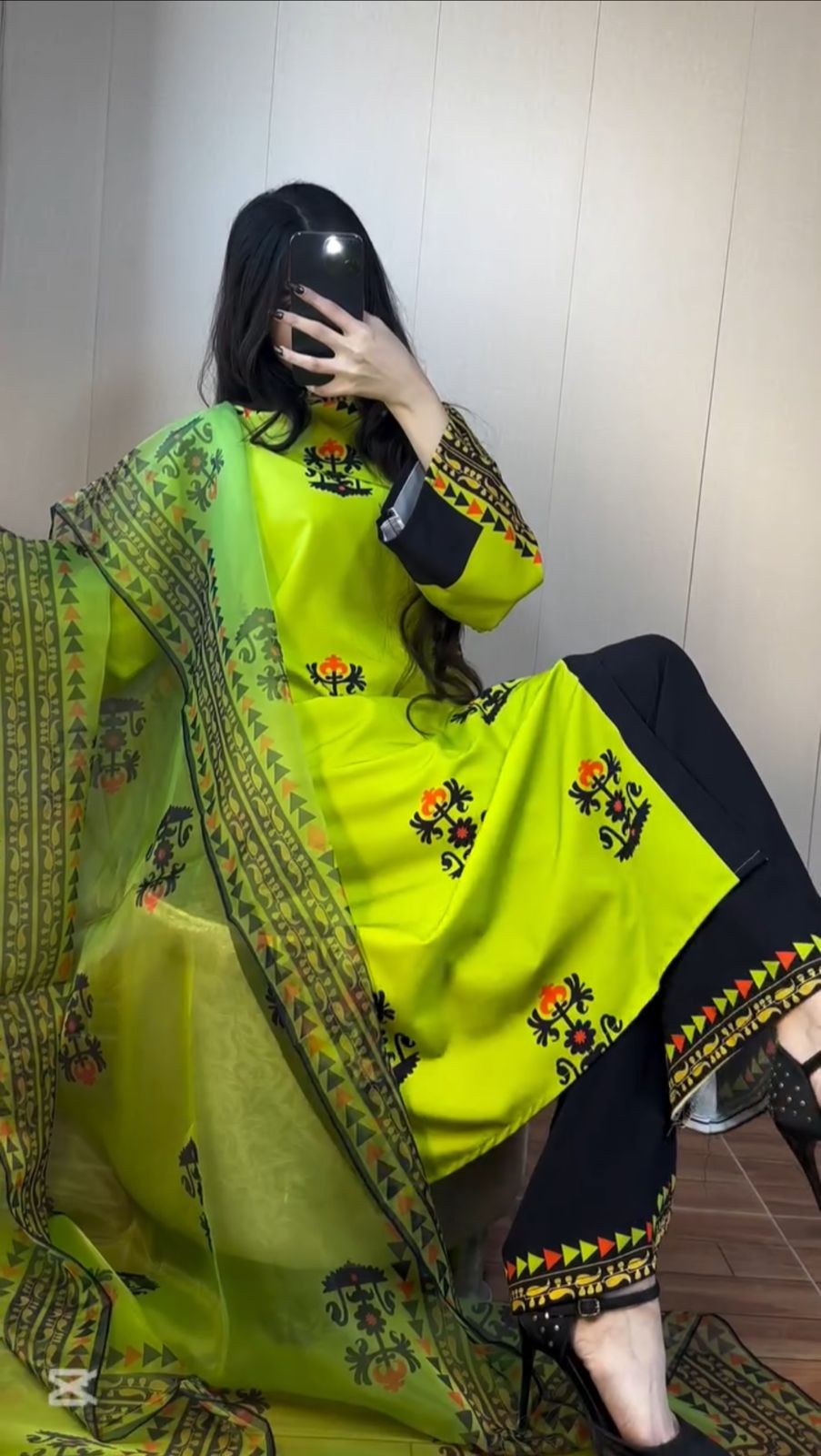 Digital Printed 3pc Co-Ord Set (Pret) - 117