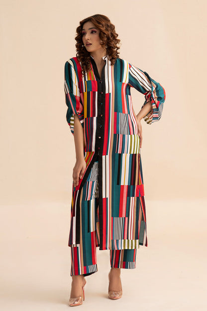 Digital Printed 2pc Co-Ord Set (Pret) - 102