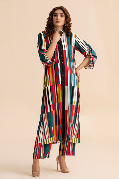 Digital Printed 2pc Co-Ord Set (Pret) - 102