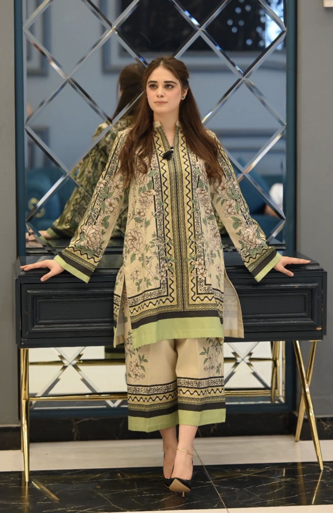 Digital Printed 2pc Co-Ord Set (Pret) - 108