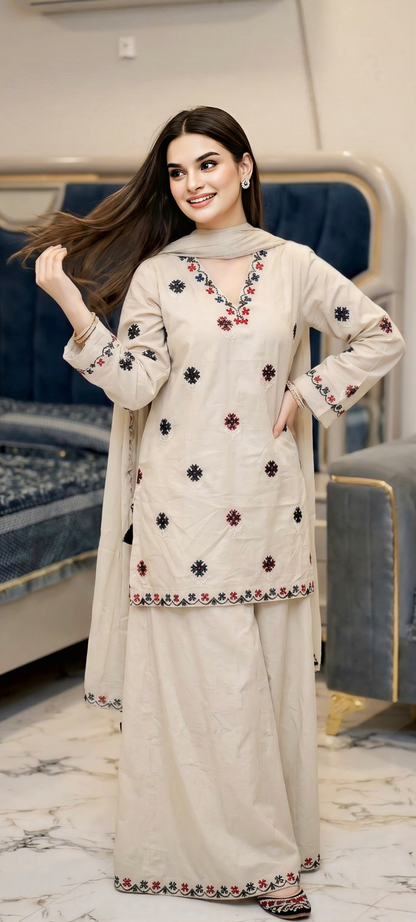 Cross Stitch Embroidery 3pc Suit