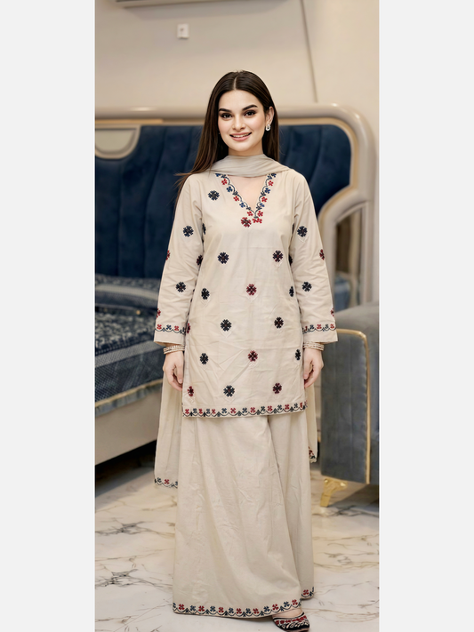 Cross Stitch Embroidery 3pc Suit