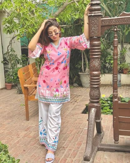 Digital Printed 2pc Co-Ord Set (Pret) - 114