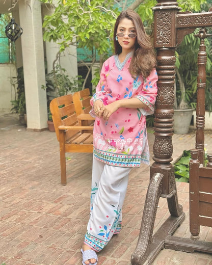 Digital Printed 2pc Co-Ord Set (Pret) - 114