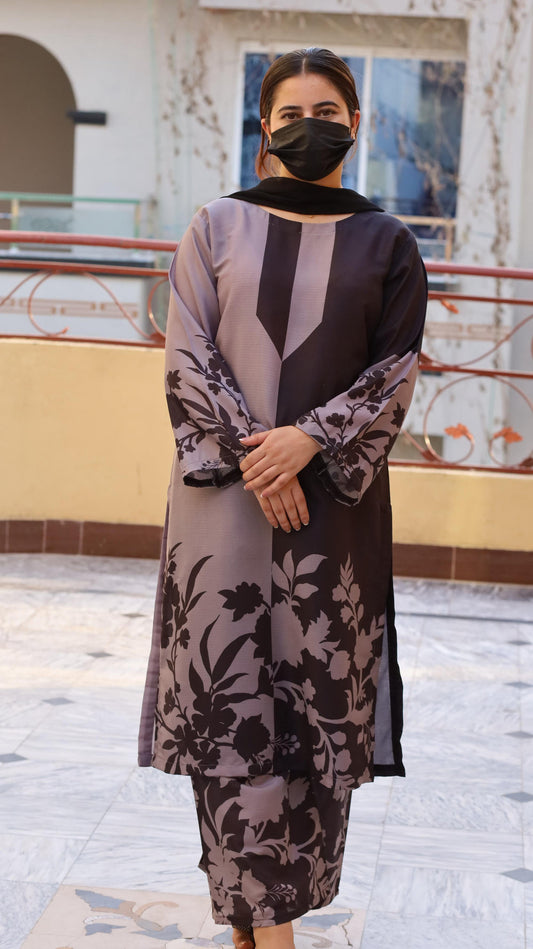 Digital Printed 2pc Co-Ord Set (Pret) - 112