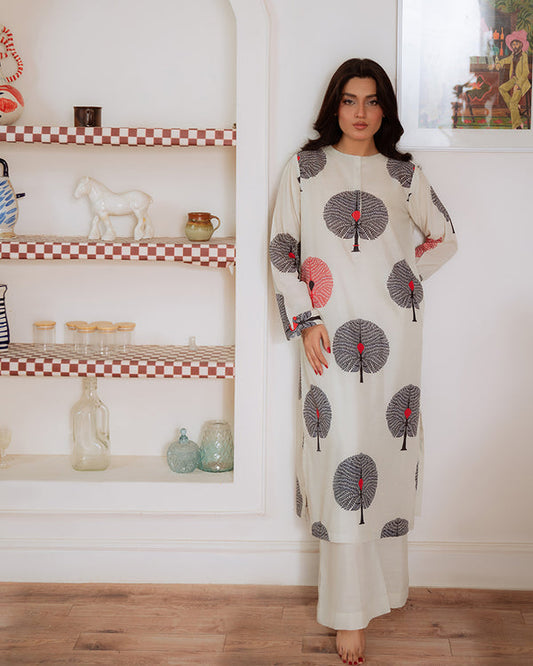 Digital Printed 2pc Co-Ord Set (Pret) - 107